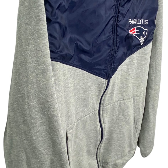 NFL Men’s New England Patriots Pullover Windbreaker Jacket M Gray Blue Full Zip - Picture 2 of 14